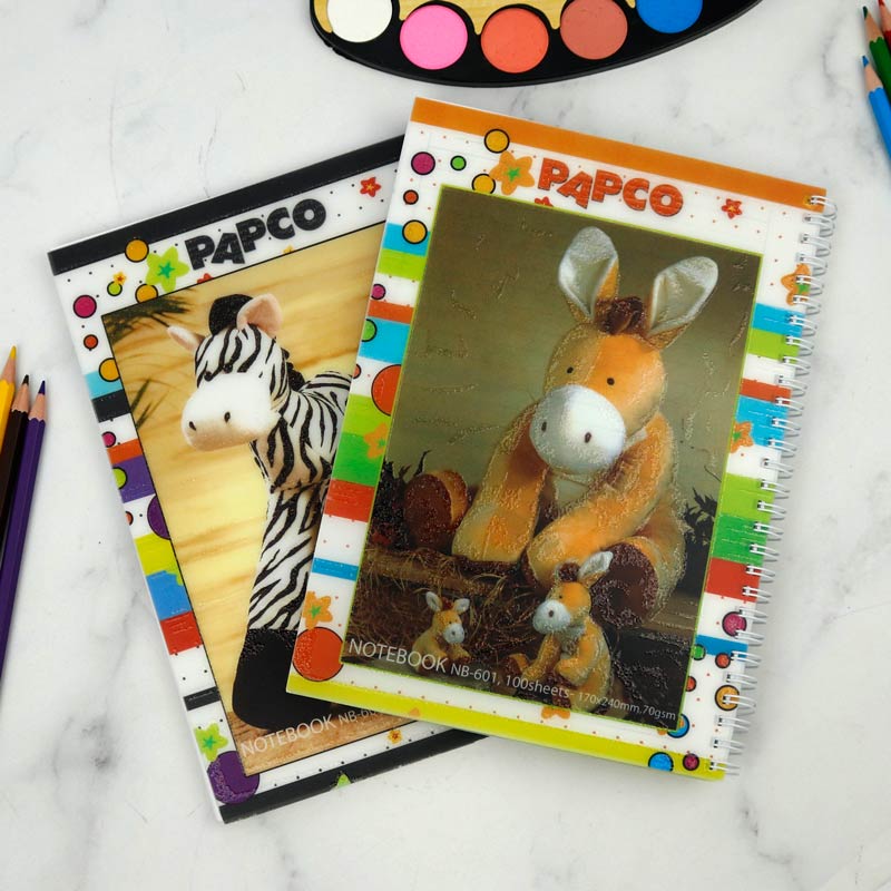 دفتر سیمی 100 برگ طرح فانتزی پاپکو Papco NB-601