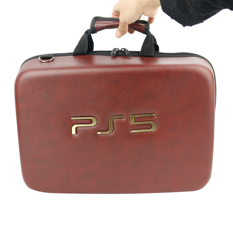 کیف کنسول بازی PS5 چرمی زرشکی