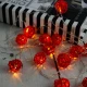 ریسه 20 لامپ طرح گوی چوبی قرمز آفتابی طول 2.5 متر