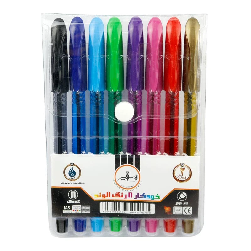 خودکار سفیر رنگی Safir Alvand 0.7mm بسته 8 عددی