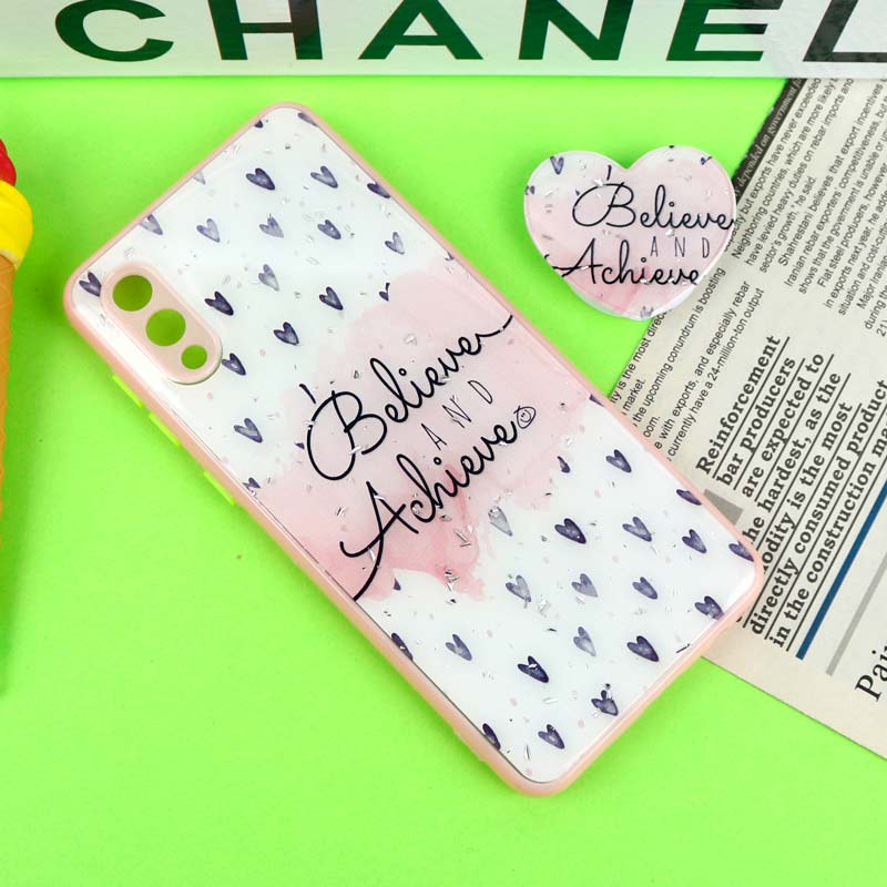قاب PC محافظ لنزدار رزین پاپ سوکت دار صورتی Samsung Galaxy A02 / M02