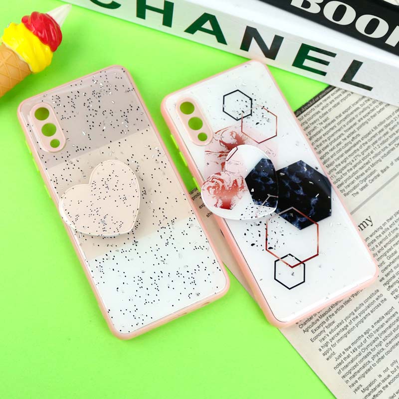 قاب PC محافظ لنزدار رزین پاپ سوکت دار صورتی Samsung Galaxy A02 / M02