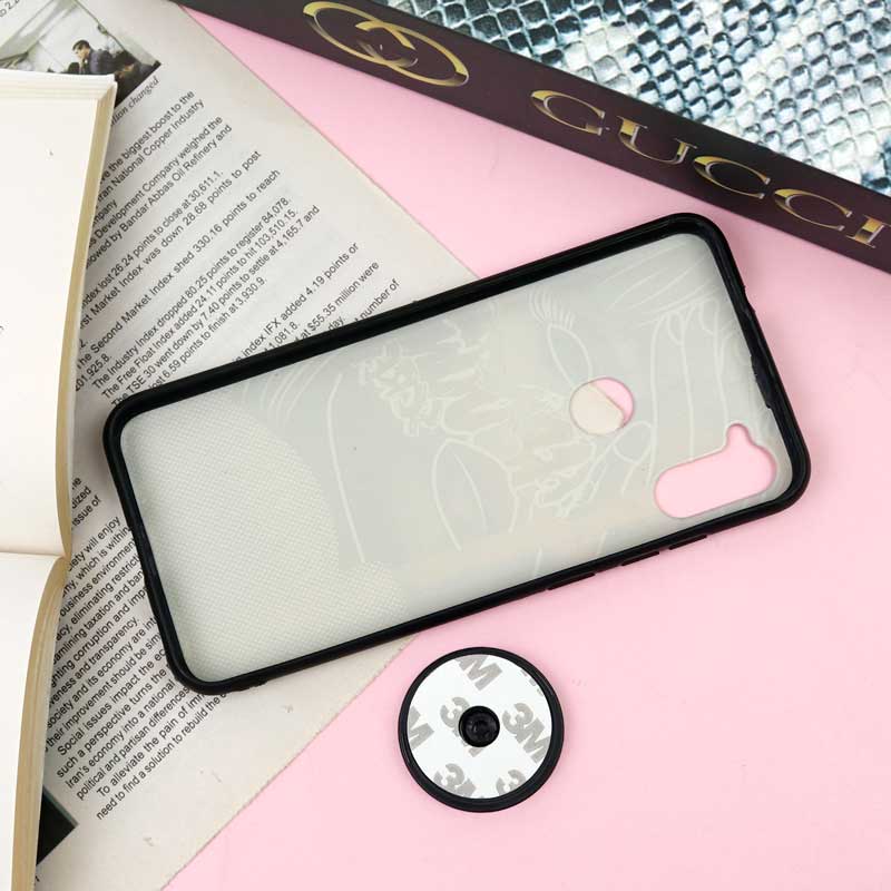 قاب فانتزی برجسته + پاپ سوکت طرح دختر سامسونگ A11 سری F