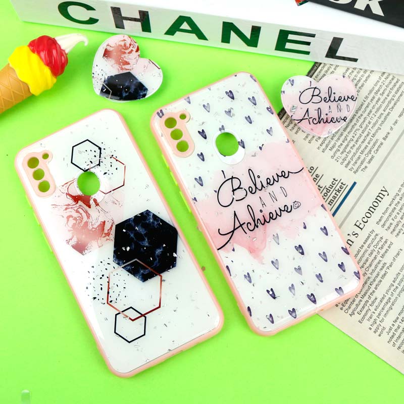 قاب PC محافظ لنزدار رزین پاپ سوکت دار صورتی Samsung Galaxy A11