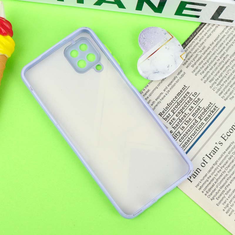 قاب رزینی PC سامسونگ Galaxy A12 پاپ سوکت دار محافظ لنزدار یاسی