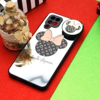 قاب محافظ لنزدار آینه ای + پاپ سوکت طرح میکی موس Samsung Galaxy A12