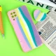قاب رزینی PC سامسونگ Galaxy A12 پاپ سوکت دار محافظ لنزدار صورتی