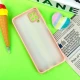 قاب رزینی PC سامسونگ Galaxy A12 پاپ سوکت دار محافظ لنزدار صورتی