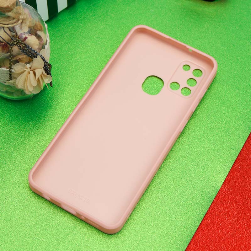 قاب محافظ لنزدار آینه ای + پاپ سوکت طرح قلب صورتی Samsung Galaxy A21s