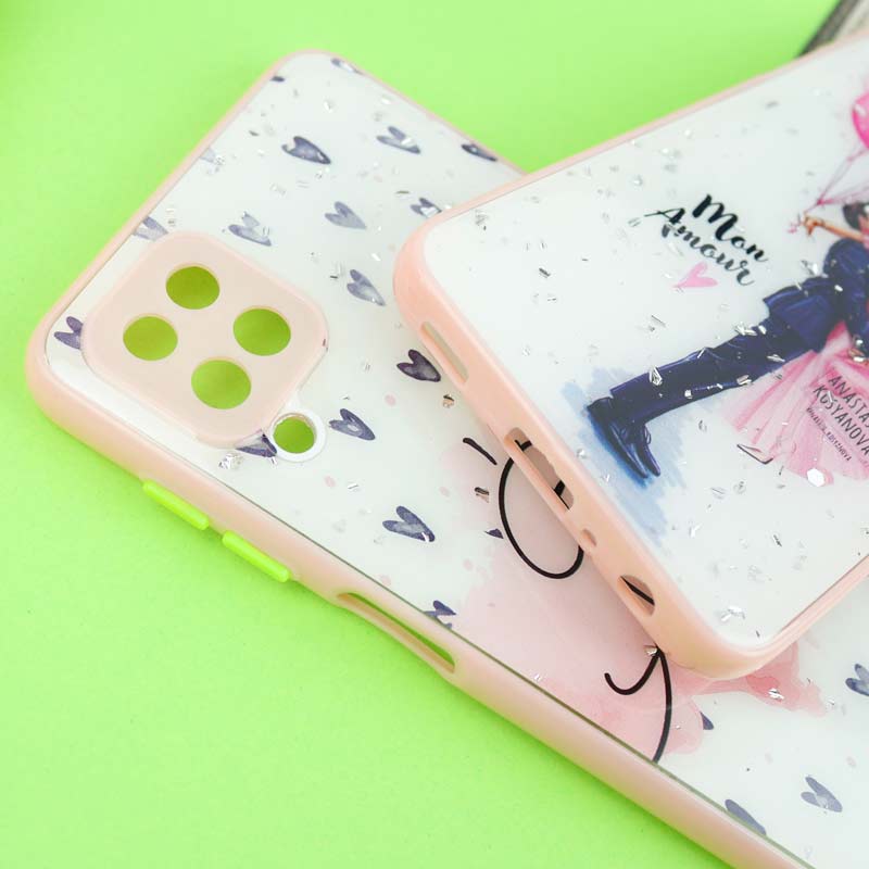 قاب رزینی PC سامسونگ Galaxy A22 4G پاپ سوکت دار محافظ لنزدار صورتی