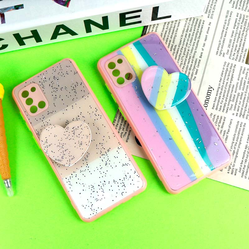قاب PC محافظ لنزدار رزین پاپ سوکت دار صورتی Samsung Galaxy A31