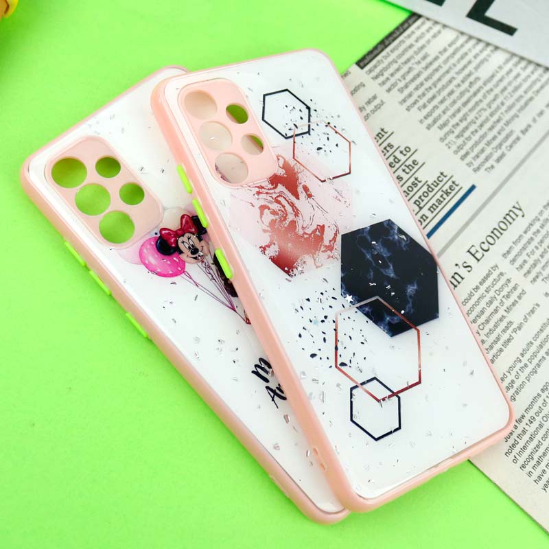 قاب رزینی PC سامسونگ Galaxy A32 4G پاپ سوکت دار محافظ لنزدار صورتی