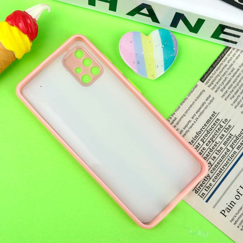 قاب رزینی PC سامسونگ Galaxy A51 پاپ سوکت دار محافظ لنزدار صورتی