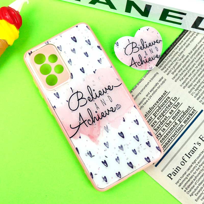 قاب PC محافظ لنزدار رزین پاپ سوکت دار صورتی Samsung Galaxy A52 / A52s