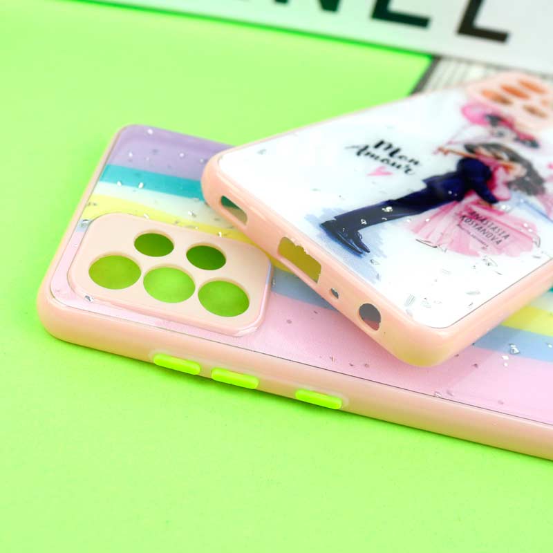 قاب رزینی PC سامسونگ Galaxy A52 / A52s پاپ سوکت دار محافظ لنزدار صورتی