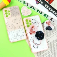 قاب رزینی PC سامسونگ Galaxy A52 / A52s پاپ سوکت دار محافظ لنزدار صورتی