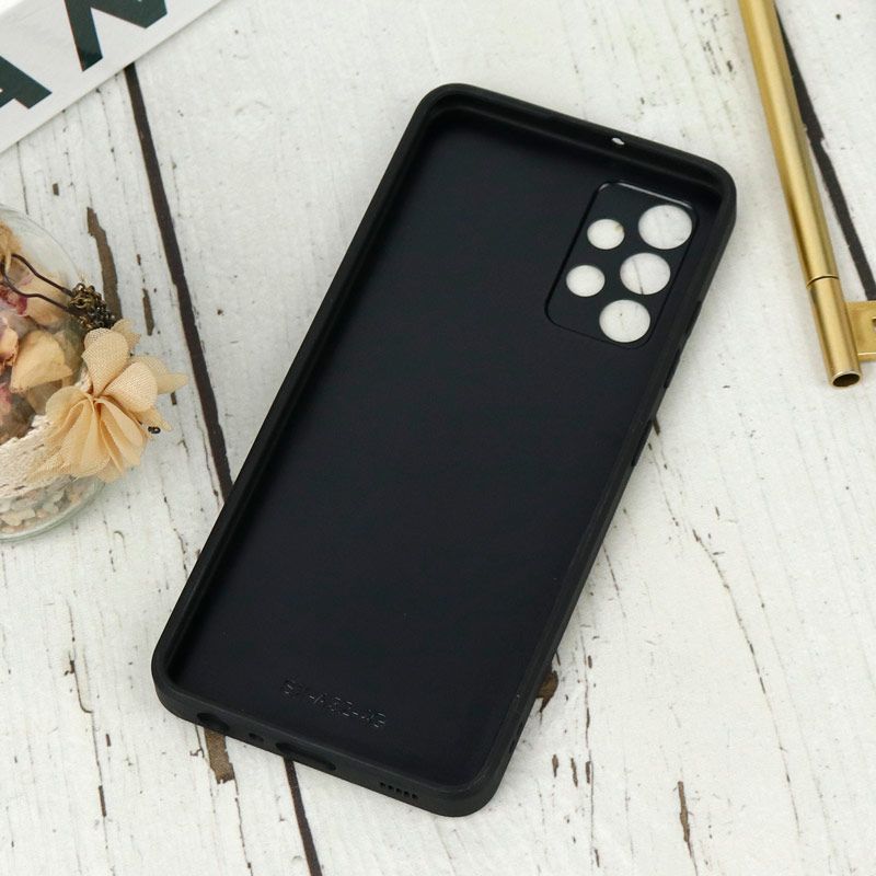 قاب محافظ لنزدار آینه ای + پاپ سوکت طرح قلب مشکی Samsung Galaxy A32 4G