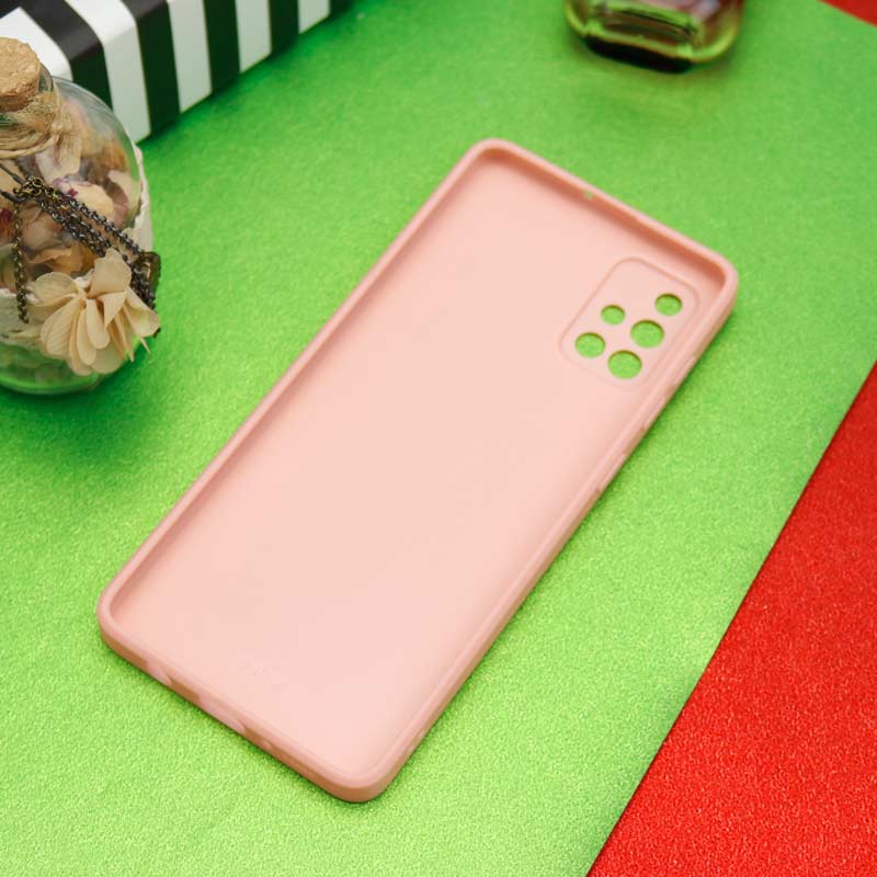 قاب محافظ لنزدار آینه ای + پاپ سوکت طرح قلب صورتی Samsung Galaxy A71