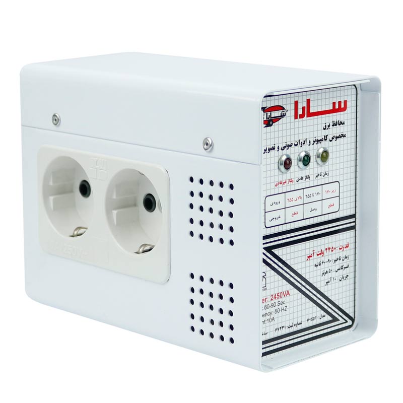 محافظ برق صوتی تصویری 4 خانه ارت دار سارا P152F با کابل 1٫6 متری