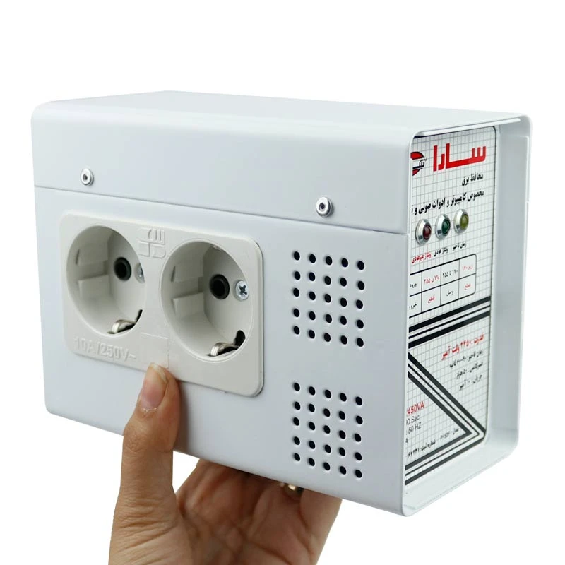 محافظ برق صوتی تصویری 4 خانه ارت دار سارا P152F با کابل 1٫6 متری