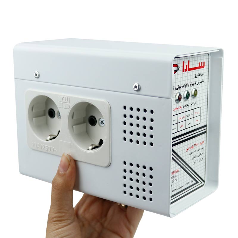 محافظ برق صوتی تصویری 4 خانه ارت دار سارا P152F با کابل 1٫6 متری