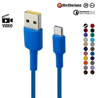 کابل تایپ سی فست شارژ She Charisma Mehrnam QC3 3A 1.2m