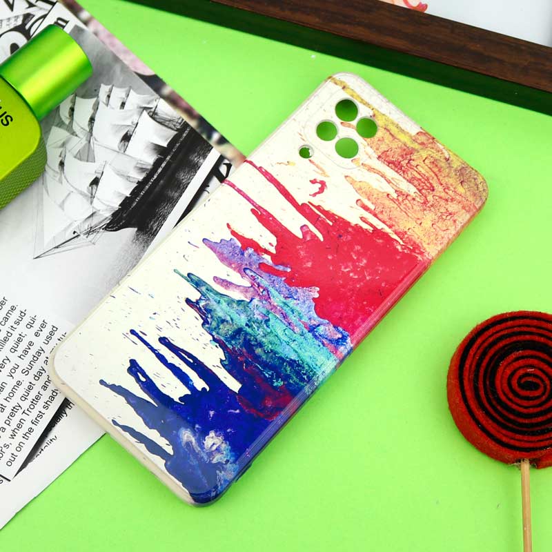 قاب سیلیکونی محافظ لنزدار طرح آبرنگی Samsung Galaxy A12