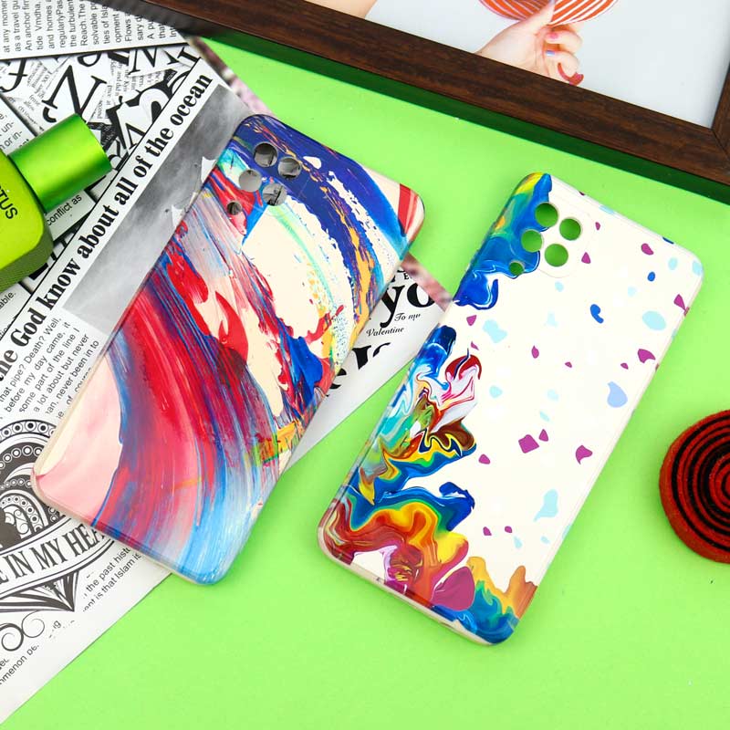 قاب سیلیکونی محافظ لنزدار طرح آبرنگی Samsung Galaxy A12