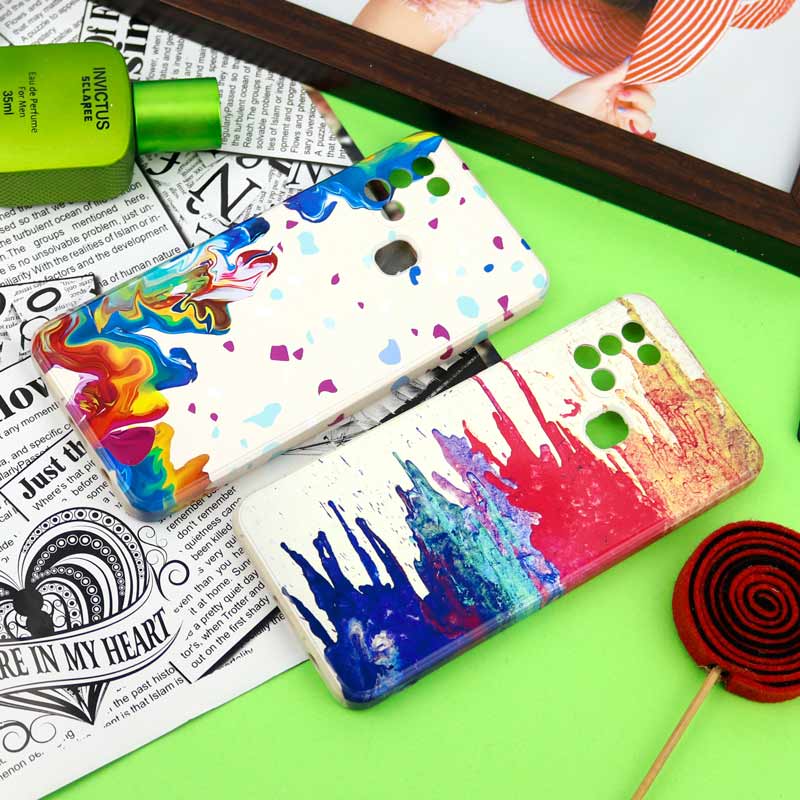 قاب سیلیکونی محافظ لنزدار طرح آبرنگی Samsung Galaxy A21s