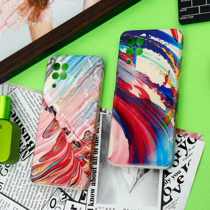 قاب سیلیکونی محافظ لنزدار طرح آبرنگی Samsung Galaxy A22 4G