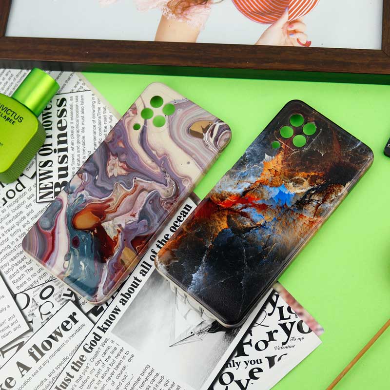 قاب سیلیکونی محافظ لنزدار طرح آبرنگی Samsung Galaxy A22 4G