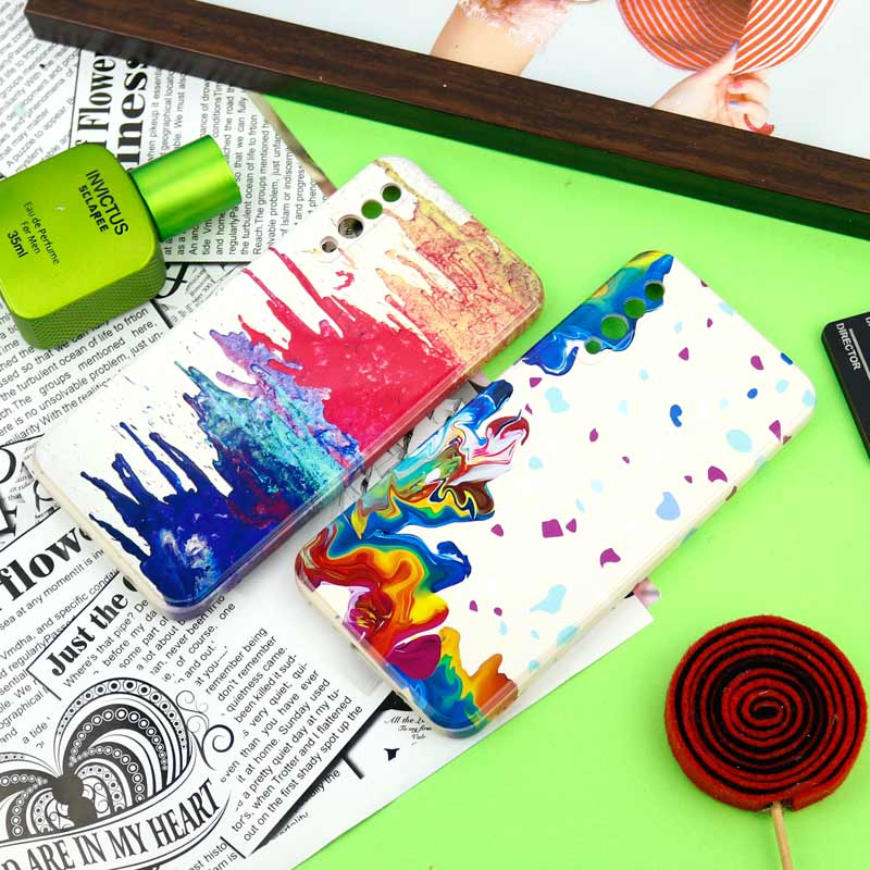 قاب سیلیکونی محافظ لنزدار طرح آبرنگی Samsung Galaxy A50