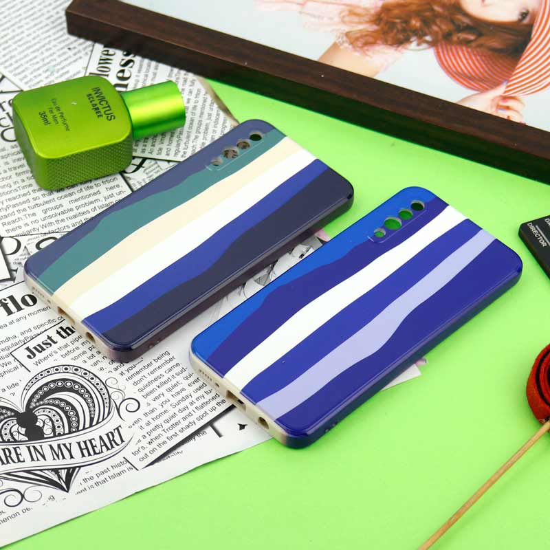 قاب سیلیکونی محافظ لنزدار طرح رنگین کمانی Samsung Galaxy A50