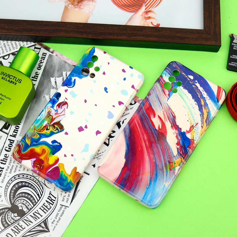 قاب سیلیکونی محافظ لنزدار طرح آبرنگی Samsung Galaxy A51
