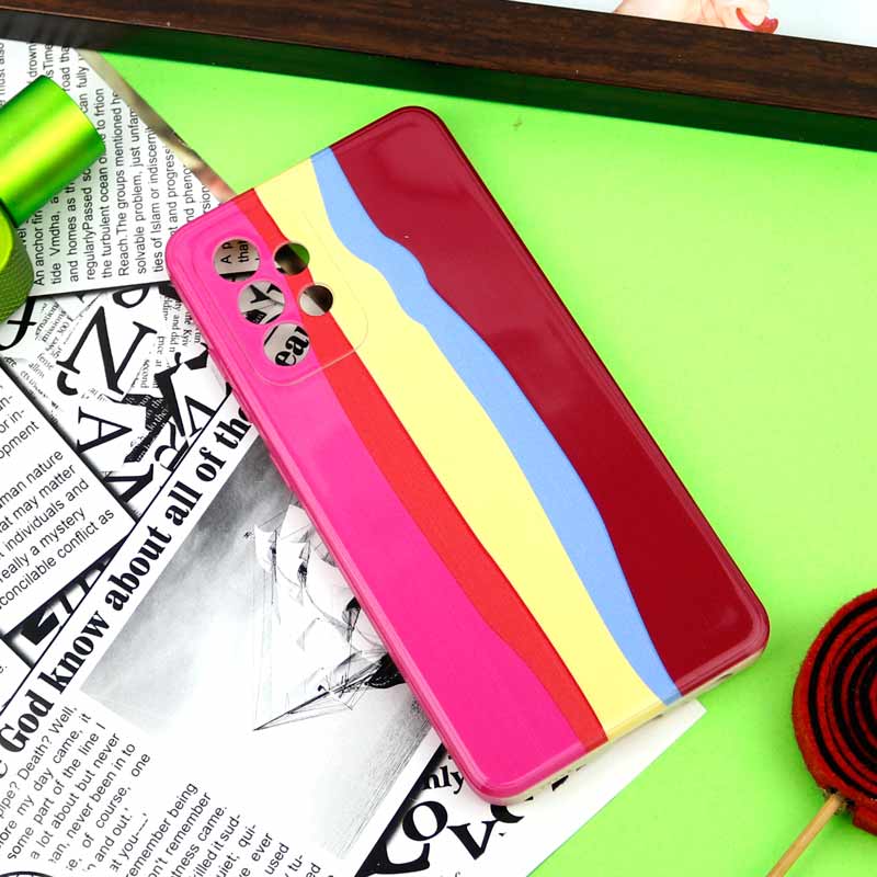 قاب سیلیکونی محافظ لنزدار طرح رنگین کمانی Samsung Galaxy A52 / A52s