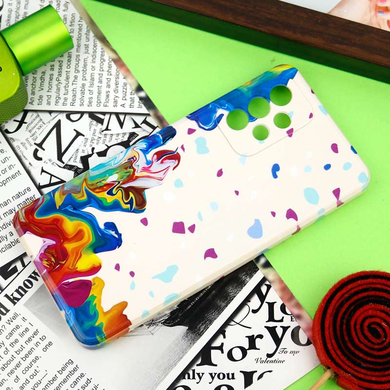 قاب سیلیکونی محافظ لنزدار طرح آبرنگی Samsung Galaxy A52 / A52s