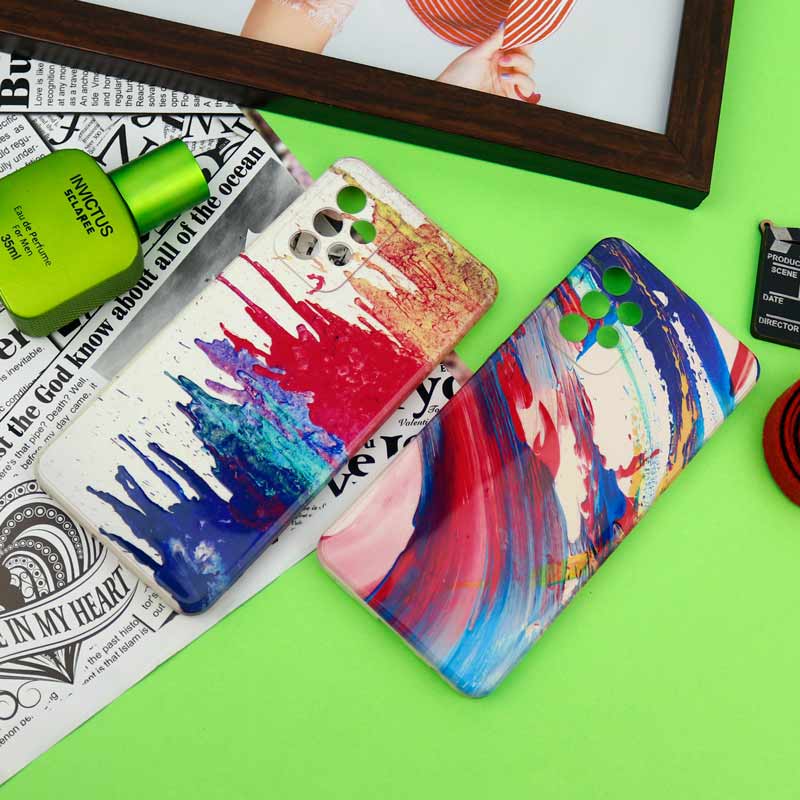 قاب سیلیکونی محافظ لنزدار طرح آبرنگی Samsung Galaxy A72