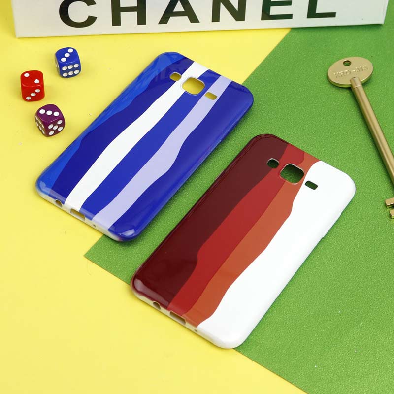 قاب سیلیکونی محافظ لنزدار طرح رنگین کمانی Samsung Galaxy J7