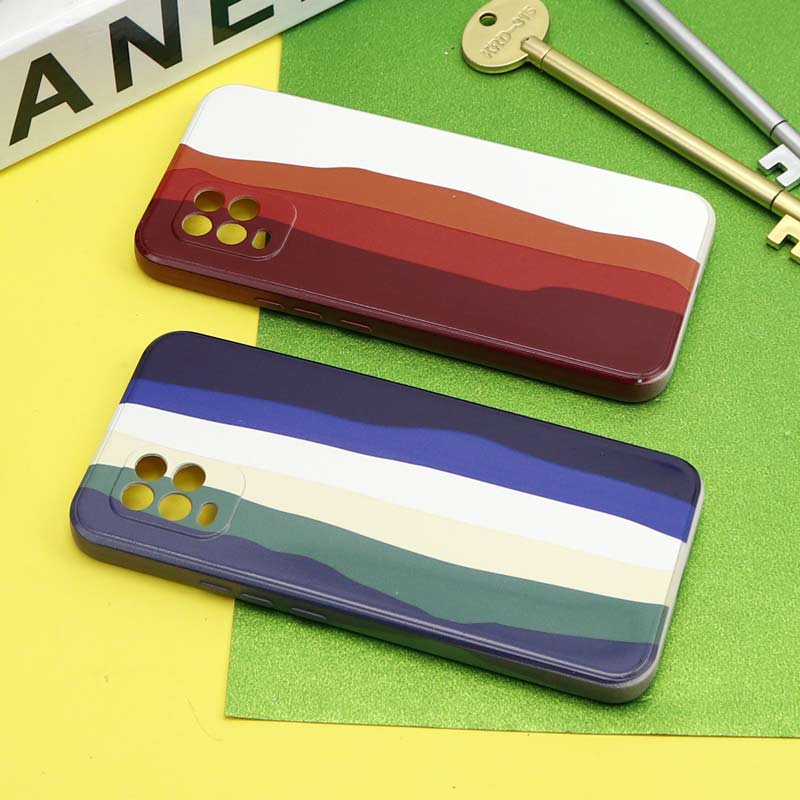 قاب سیلیکونی محافظ لنزدار طرح رنگین کمانی Xiaomi Mi 10 Lite