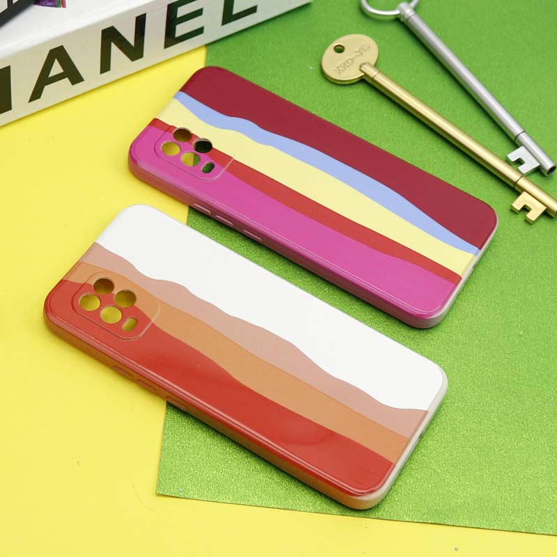 قاب سیلیکونی محافظ لنزدار طرح رنگین کمانی Xiaomi Mi 10 Lite