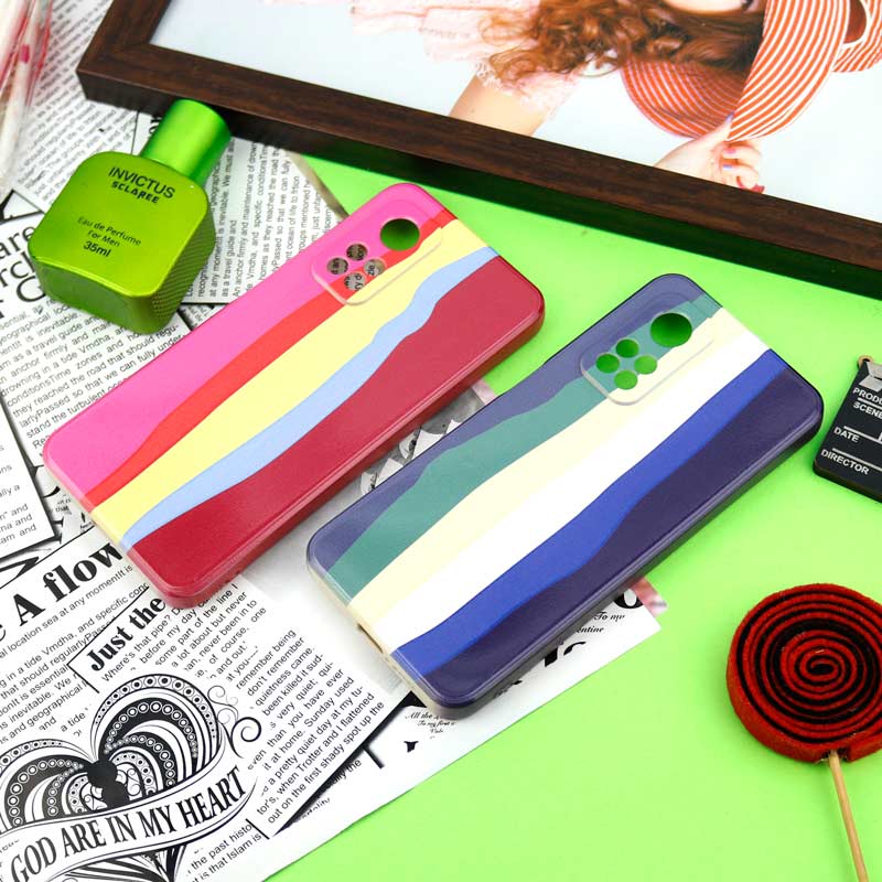 قاب سیلیکونی محافظ لنزدار طرح رنگین کمانی Xiaomi Mi 10T