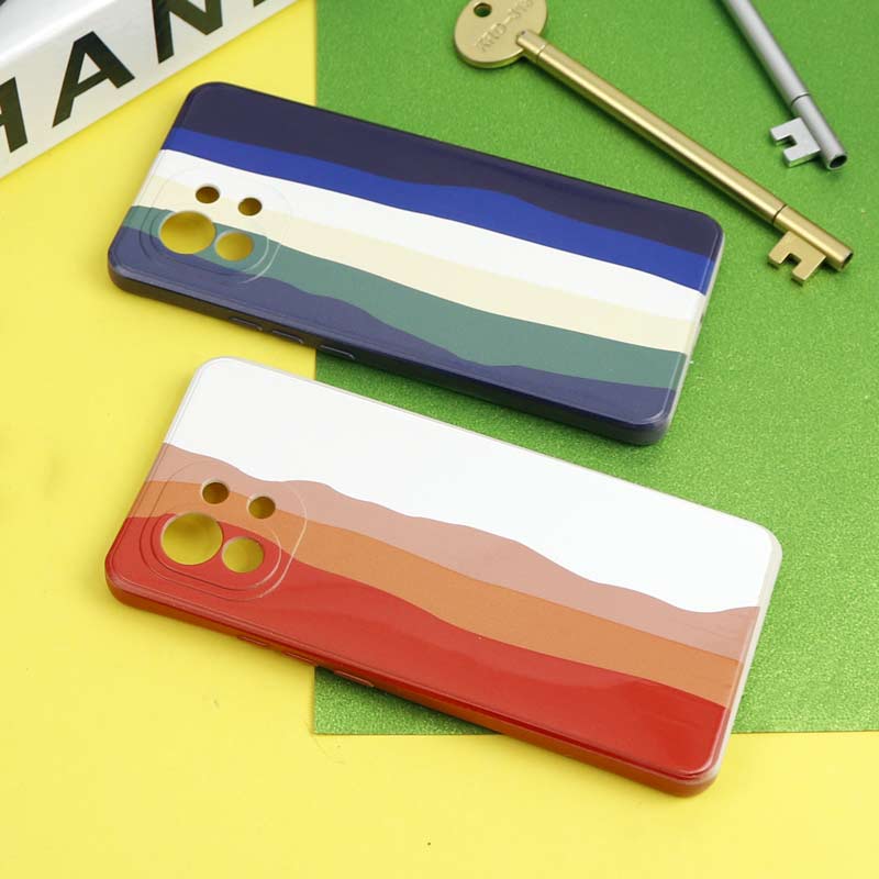 قاب سیلیکونی محافظ لنزدار طرح رنگین کمانی Xiaomi Mi 11