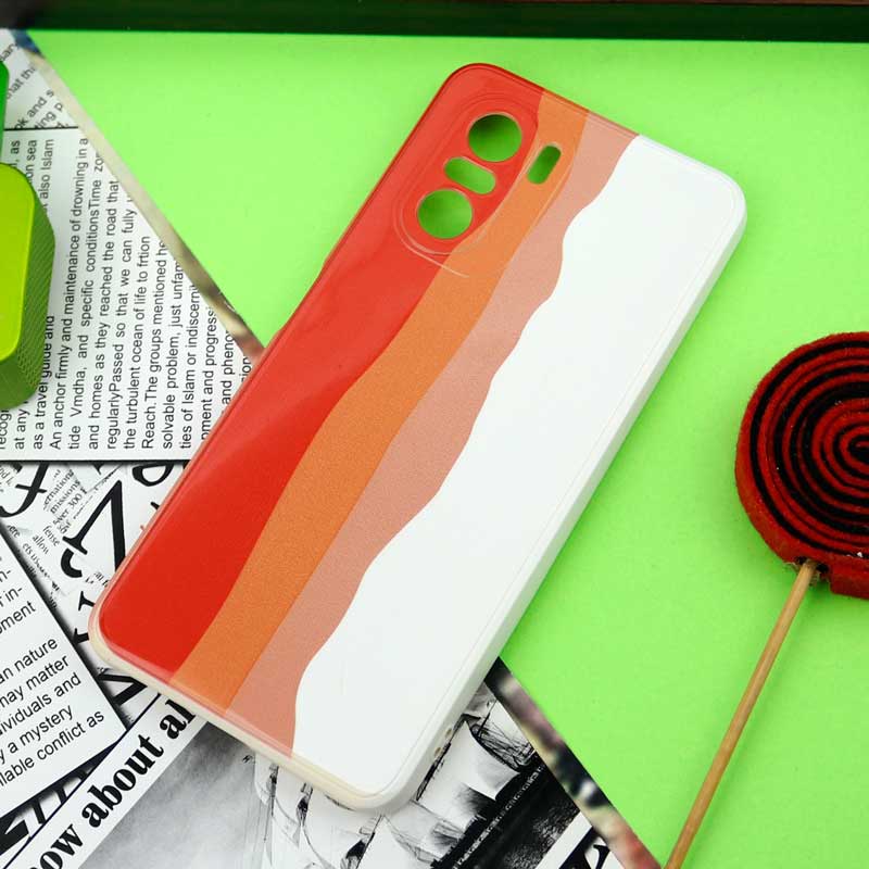 قاب سیلیکونی محافظ لنزدار طرح رنگین کمانی Xiaomi Poco F3