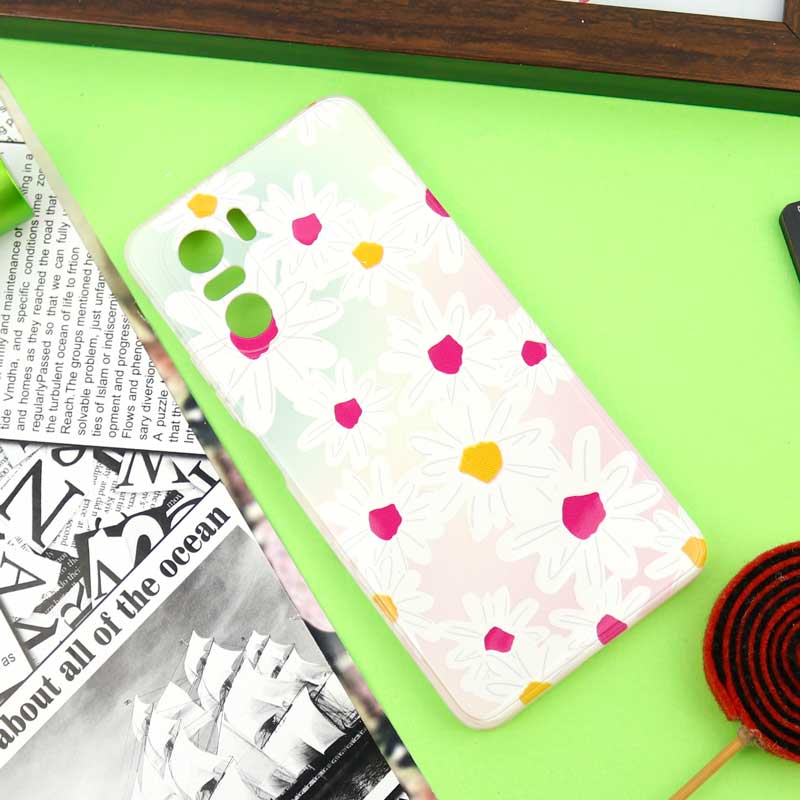 قاب سیلیکونی محافظ لنزدار طرح گل Xiaomi Poco F3