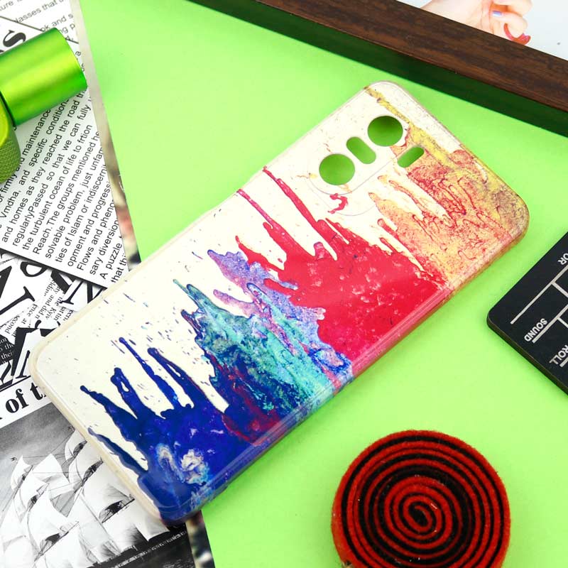 قاب سیلیکونی محافظ لنزدار طرح آبرنگی Xiaomi Poco F3