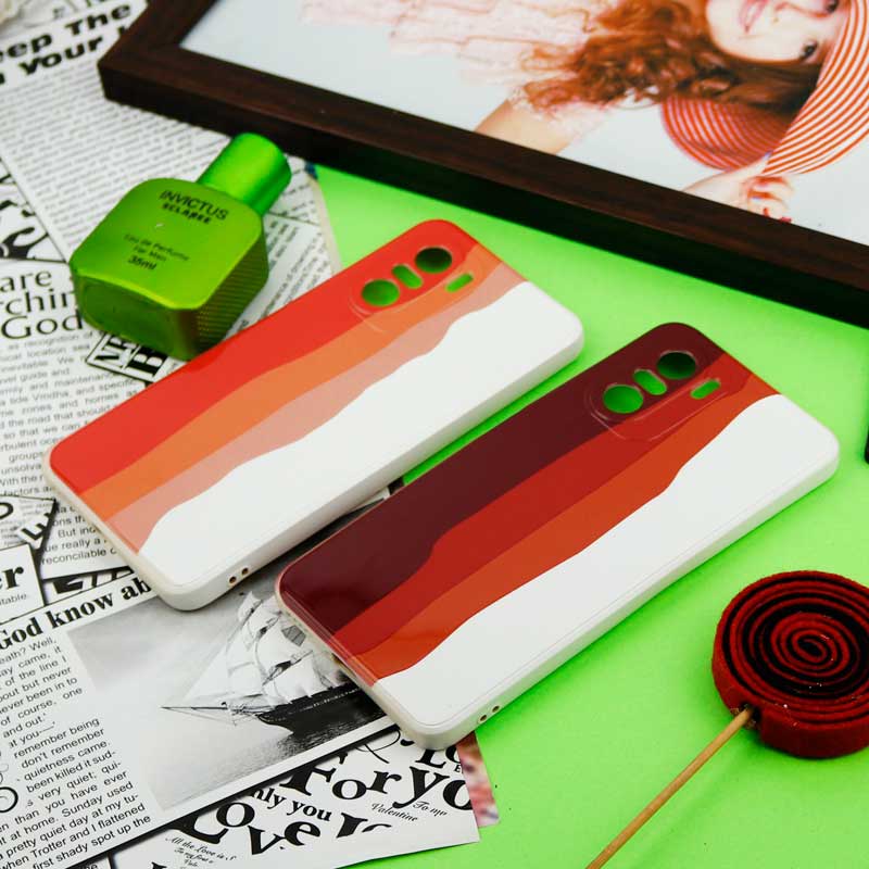 قاب سیلیکونی محافظ لنزدار طرح رنگین کمانی Xiaomi Poco F3