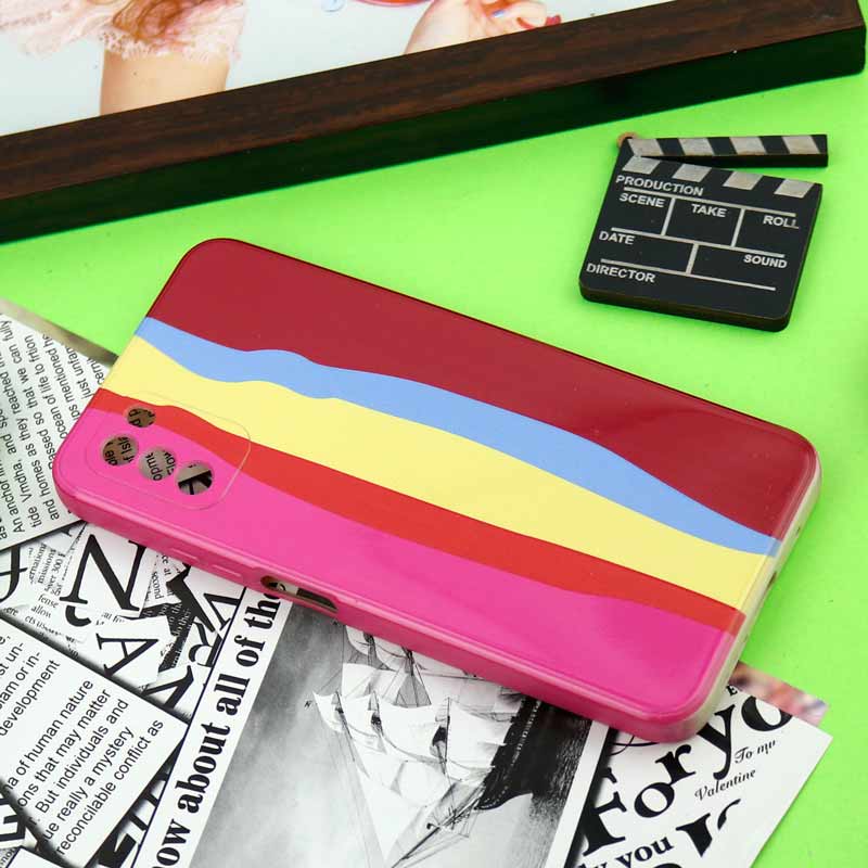 قاب سیلیکونی محافظ لنزدار طرح رنگین کمانی Xiaomi Poco M3