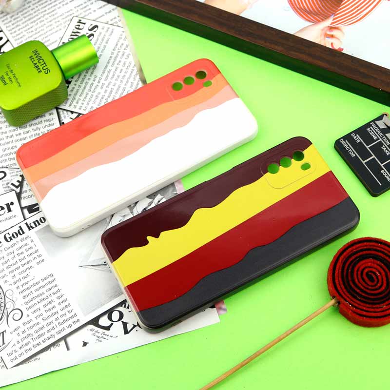 قاب سیلیکونی محافظ لنزدار طرح رنگین کمانی Xiaomi Poco M3