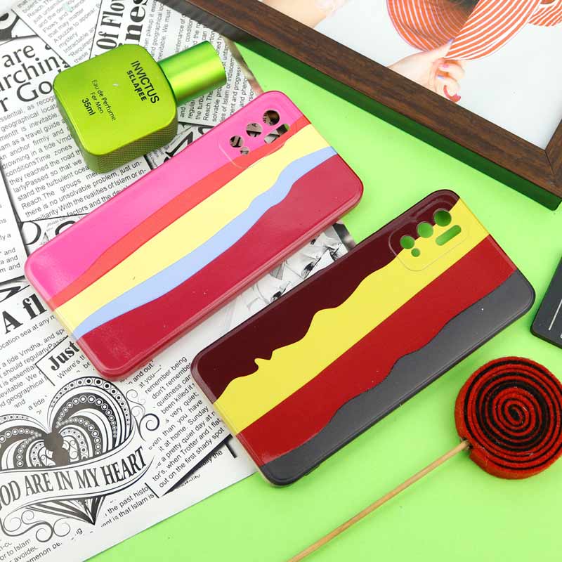 قاب سیلیکونی محافظ لنزدار طرح رنگین کمان Xiaomi Poco M3 Pro