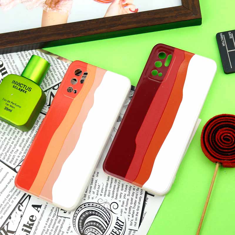 قاب سیلیکونی محافظ لنزدار طرح رنگین کمان Xiaomi Poco M3 Pro